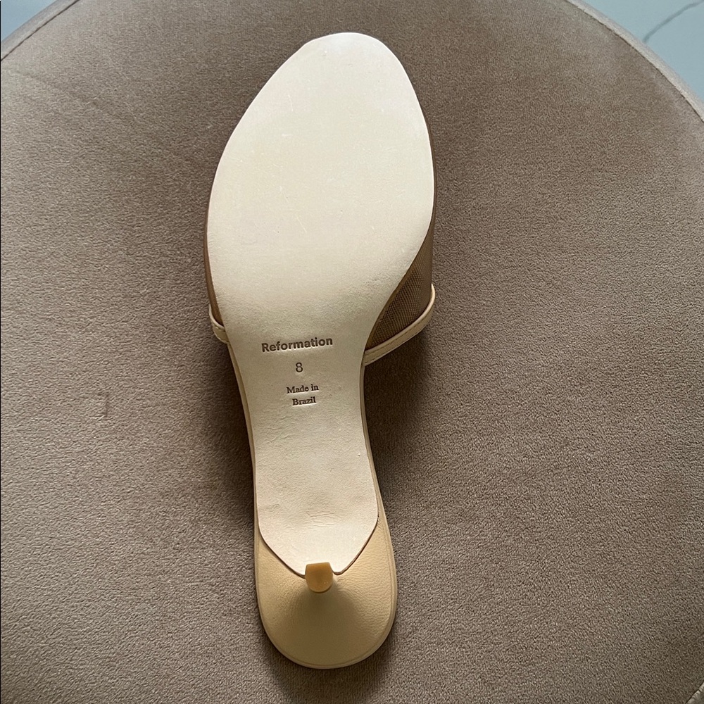 Reformation Women’s Wisdom Peep Toe Mule. - Picture 8 of 12